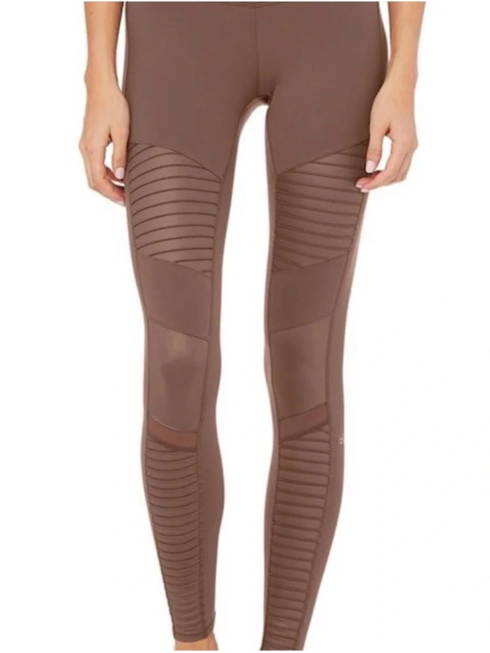 ALO Yoga Brown Moto-Panel Leggings